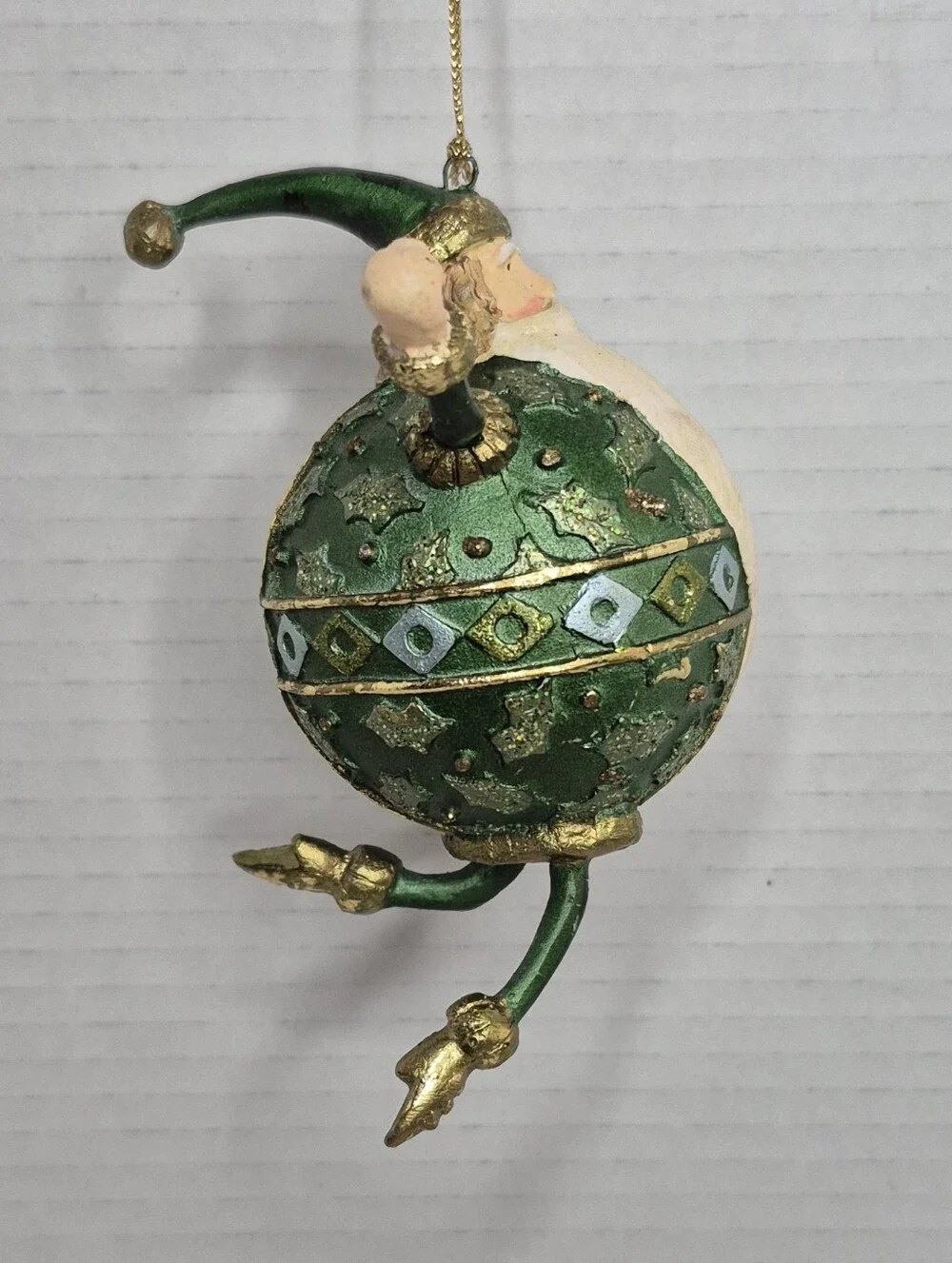 Green Wizard Santa Holiday Ornament Decorative Christmas Hanging